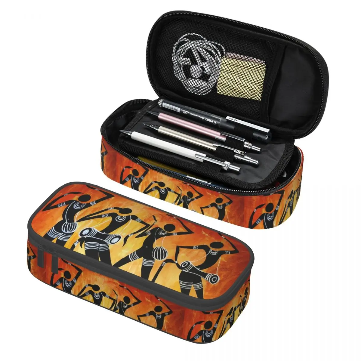 

Индивидуальные корейские Чехлы для карандашей в Африканском этническом стиле для девочек и мальчиков, женские чехлы для карандашей большой вместимости с рисунком