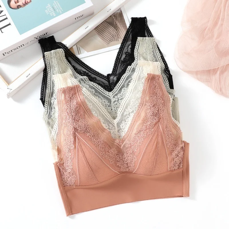 

Бесшовный бюстгальтер большого размера с бретельками, бюстгальтер для девочек, можно регулировать для занятий спортом, Бюстгальтеры без стальных колец, спортивный жилет