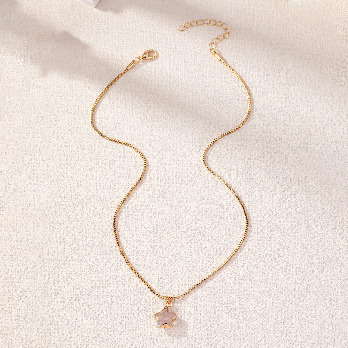 Collier d'été élégant pour femme, petite chaîne courte, violet, vert, pierre de lune à facettes naturelles, 16"_voghion.com