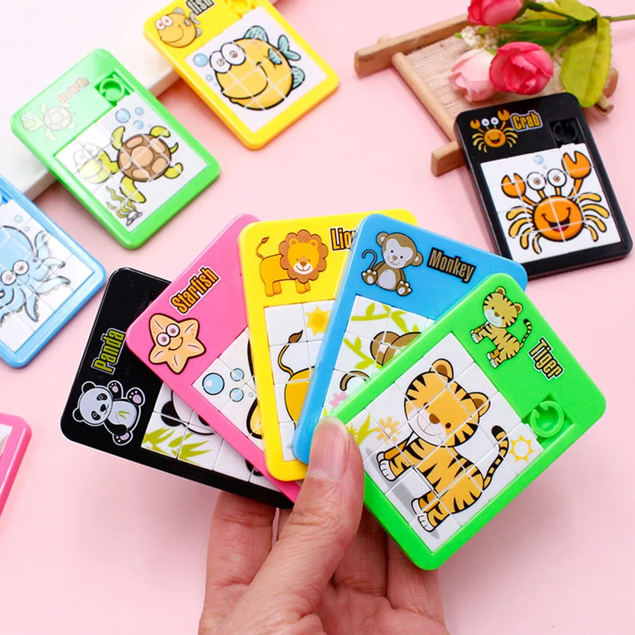Cadong Animal Sliding Jigsaw Puzzle Klotski 16 Grid Maze Puzzle Small Toys Children's School Gifts Decompression Toys