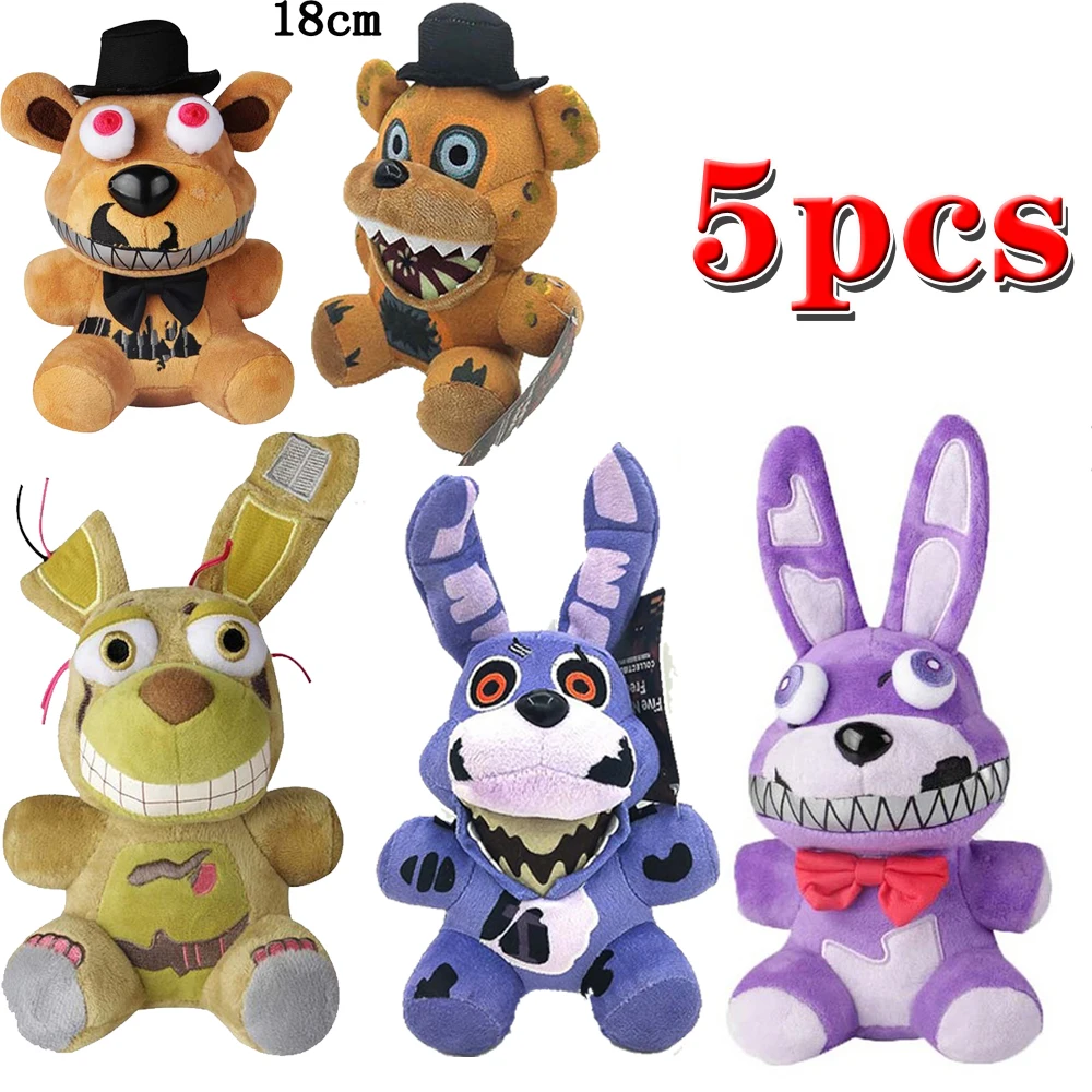 18cm FNAF Plush Toys Freddy Fazbear Bear Foxy Rabbit Bonnie Chica