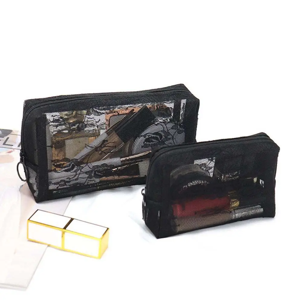 

Pouch Lace Zipper Bag Travel Organizer Square Bag Cosmetic Cases Makeup Bags Storage Toiletry Bag Mesh Cosmetic Bag