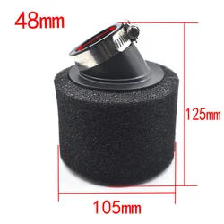 Universal Bend Elbow Neck Foam Air Filter Sponge Cleaner for Motorcycles and Scooters (48MM black)