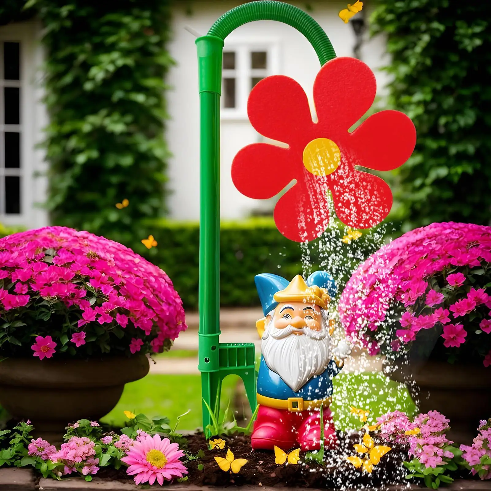 NEW Crazy Spin Sprinkler Flower Shape Dancing Daisy Sprinklers 360 Rotating Water Spray for Yard Lawn Watering Garden Decor