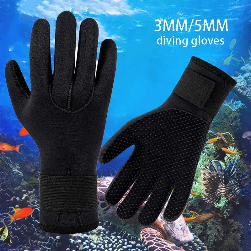New Adult Diving Gloves Neoprene 3mm 5mm Thermal Spearfishing Gloves Anti-slip Surfing Swimming Kayak Paddling Snorkel Gloves