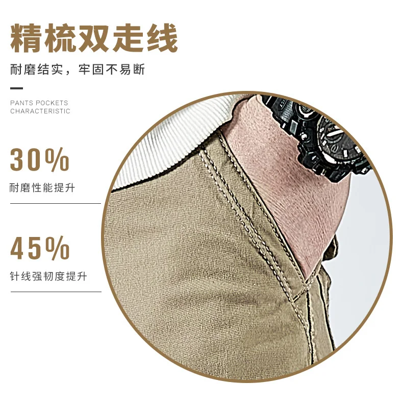 Description Picture 5 of itemFour Seasons Men's Cargo Pants Grey Work Trousers High Quality Tactical Pants Male Outwear Straight Wear-resisting Long Trousers