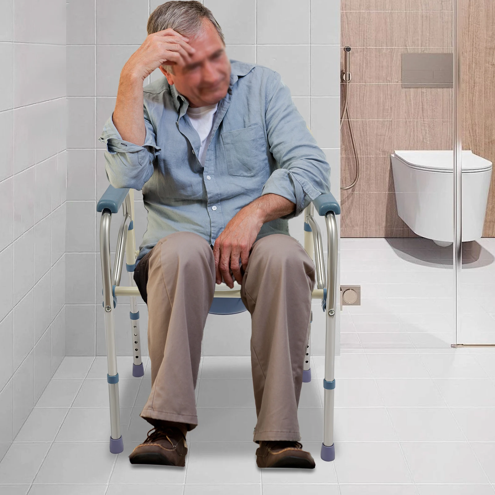 Potty Chair Lightweight Foldable Commode Chair Perforated Chairs