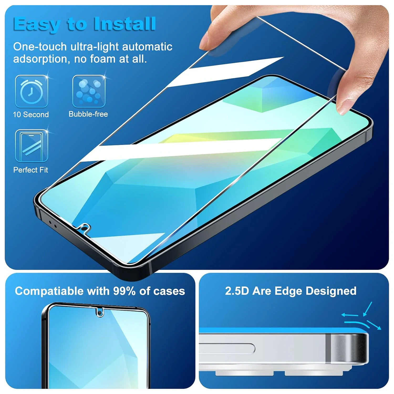 Premium 9H Tempered Glass Screen Protector (1-4 Pack)
