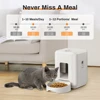 2L WIFI Button Automatic Cat Feeder Intelligent Cat and Dog Pet Feeder Smart Pet Cat Food Dispenser Pet Feeder(No 5V 1A plug)