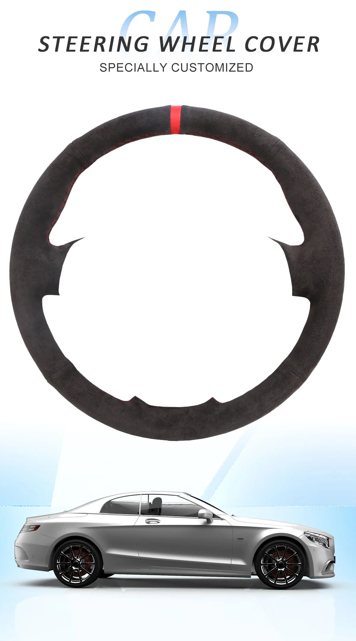Wildleder-Lenkradbezug für Opel Astra (H) Zaflra (B) Signum 2005, Vectra (C), Vauxhall Astra Holden Astra – Detail 2