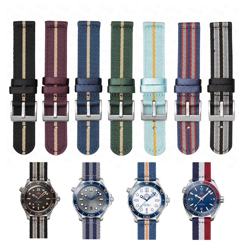 Cinturino In Nylon 18/20/22/24Mm Per Omega X Swatch Joint Moonswatch Seamaster 300 Per Seiko Rolex Water Ghost Sport Canvas Watch Band
