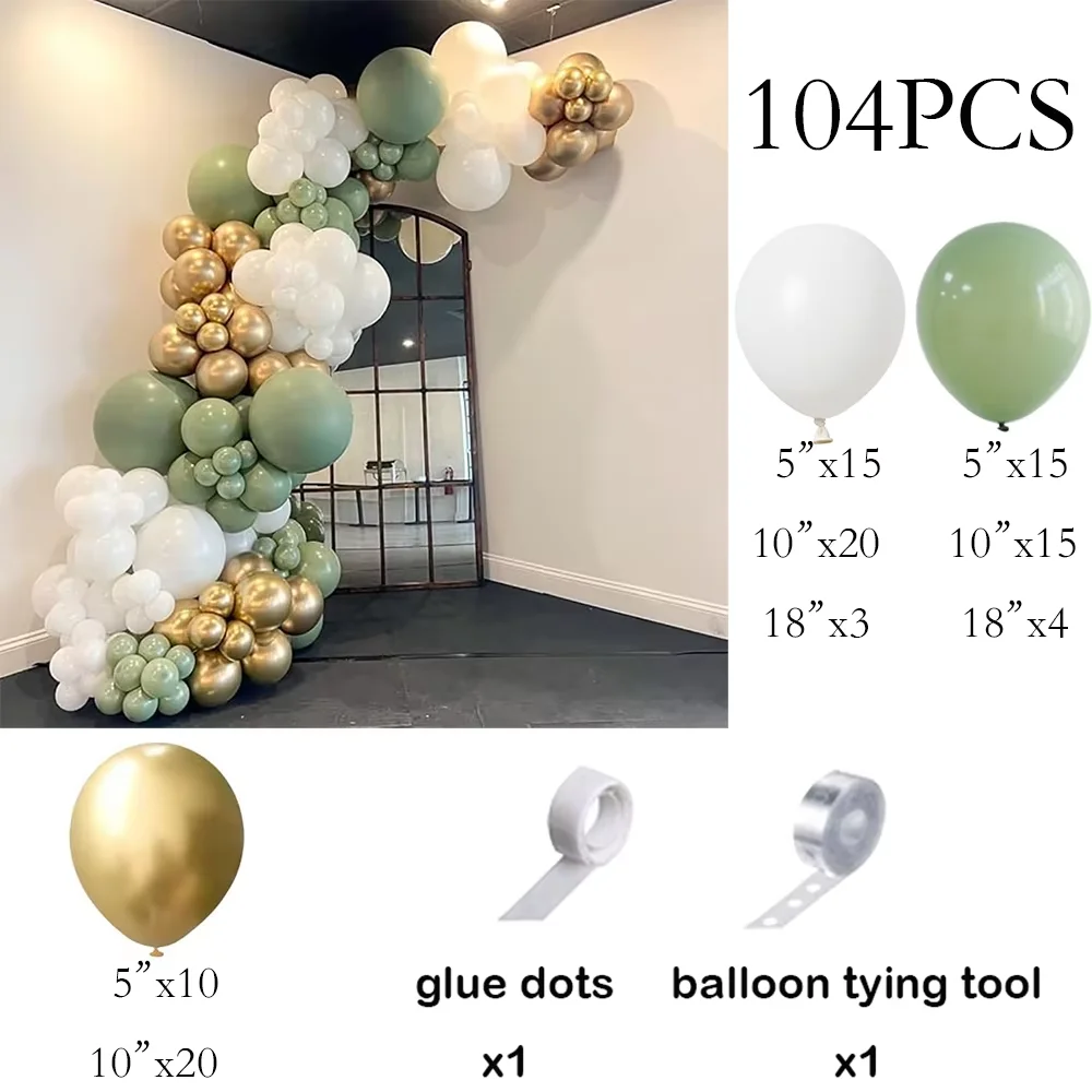 Grüner Ballonbogen Salbeigrün Weiß Sand Gold Konfetti Latex-Ballongirlande Geburtstagsfeier Hochzeit Abschlussfeier Dekoration Globos – Detail 20
