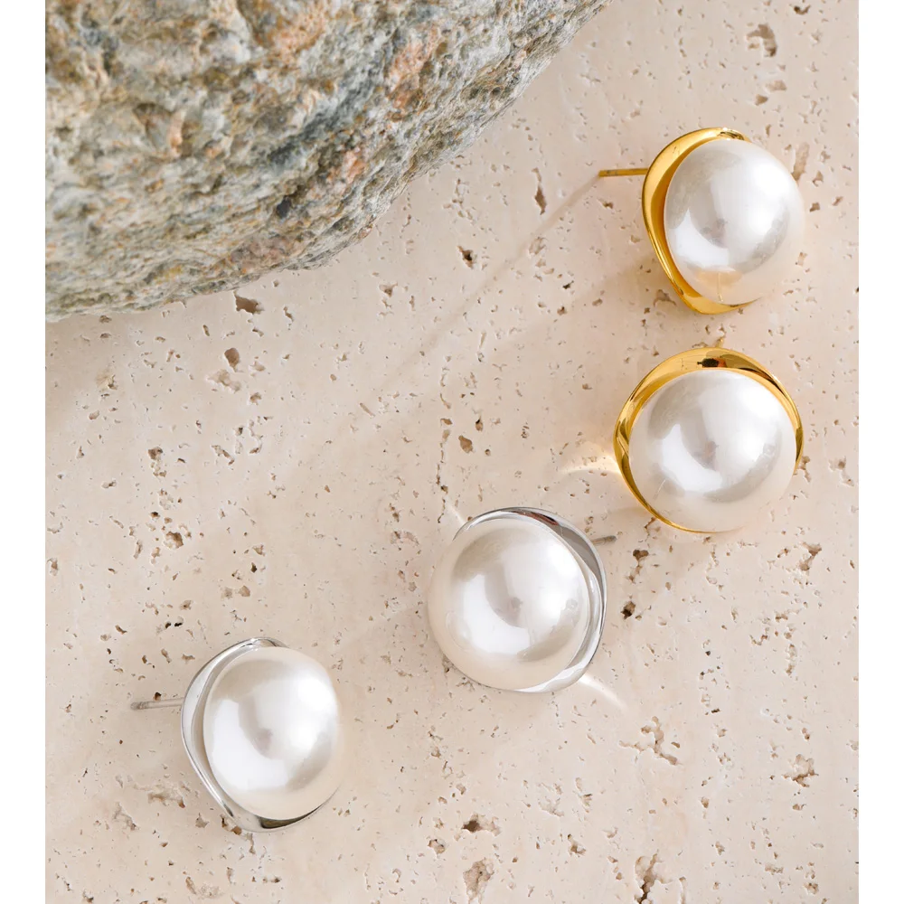 Yhpup Pearls Stud Earrings Women