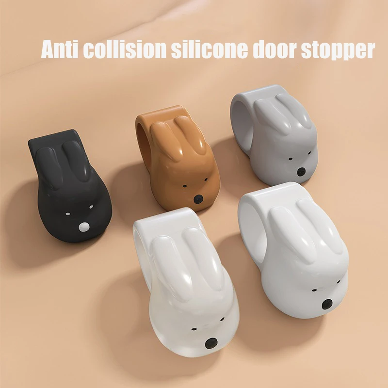 Door Stopper Cartoon Style Silicone Doorstop Anti-damage Wall Protector Protection Mat Anti-collision Pad Door Handle Crash Pad