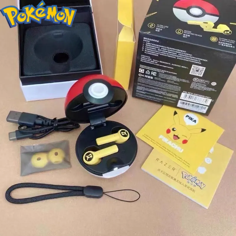 

Pokemon Pikachu Earphones Wireless Bluetooth Sport Noise 5.0 Reduction Headphones Touch Control Microphone Gifts in-ear Gift Box