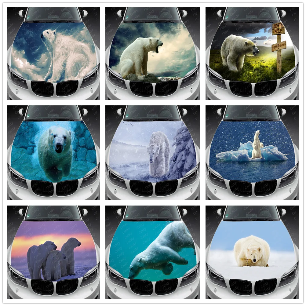 

Polar Bear Car Decal Car Hood Wrap Decal Vinyl Sticker Full Color Graphic Fit Any Car Car Hood Wrap Decal Vinyl Stickers