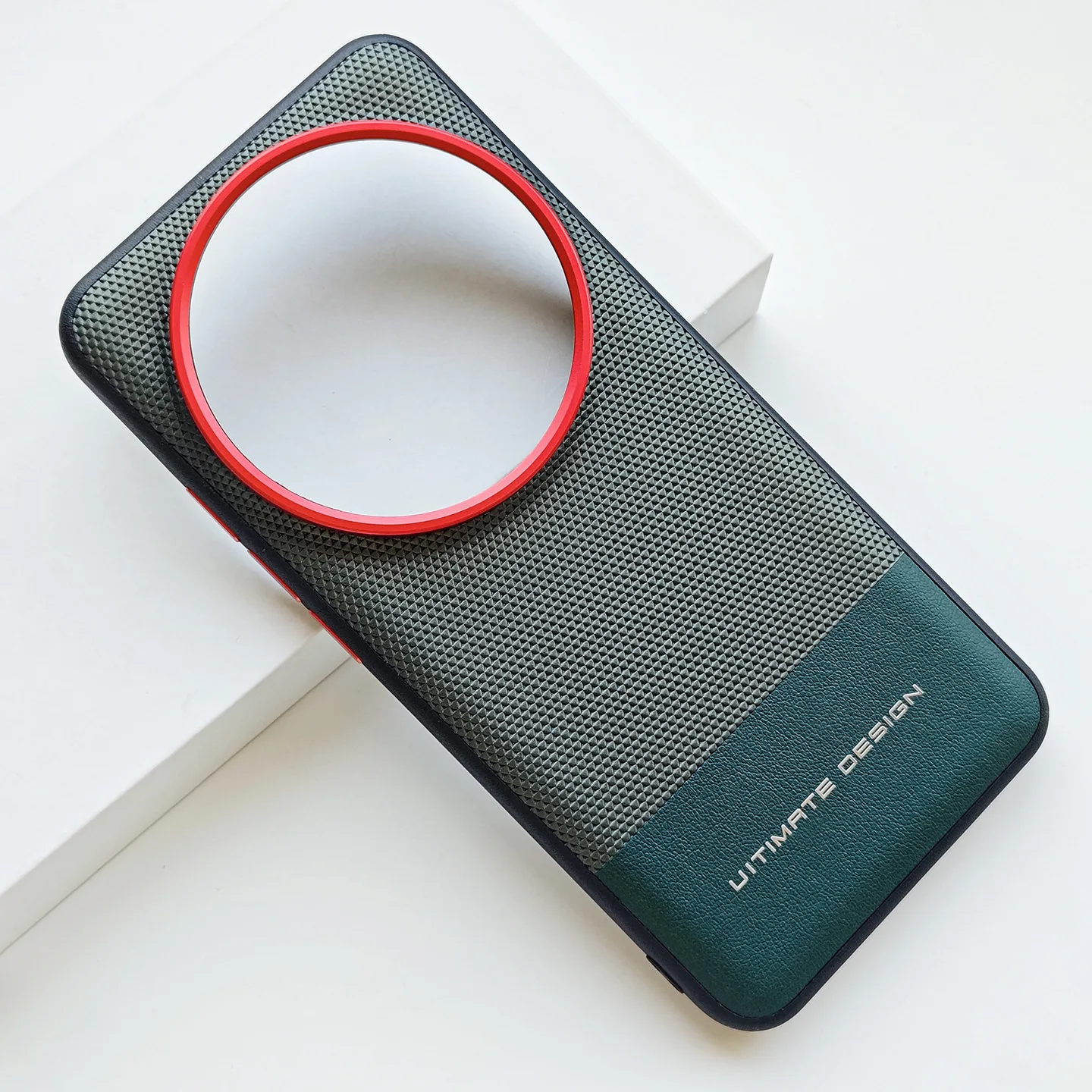 Stylish Color-Blocked Leather Drop-Protection Phone Case