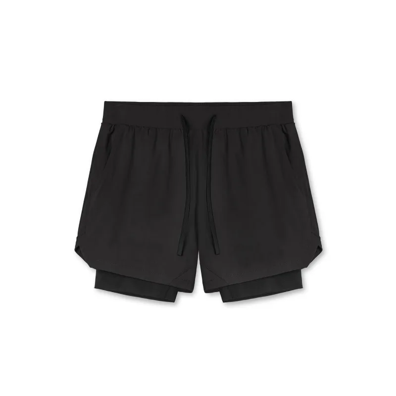 Men's Summer Gym Fitness Sport Double-deck 2 in 1 Shorts Quick Dry Running Workout Jogger Short Pants Bodybuilding Sweatpants 6