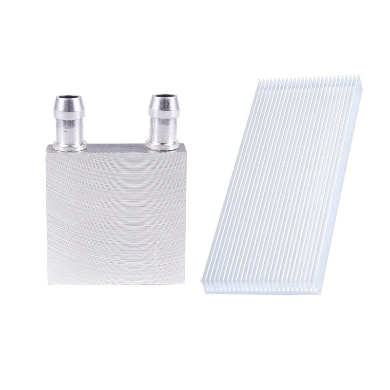 

2 Pcs Aluminum Water Liquid Cooler Block Heatsink 40X40x12mm & 100X41x8mm