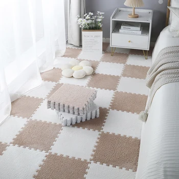 Tapis Puzzle en mousse Eva, en peluche douce, pour enfants, jouets pour bébés, tapis de jeu pour chambre d'enfant, garde au chaud 1