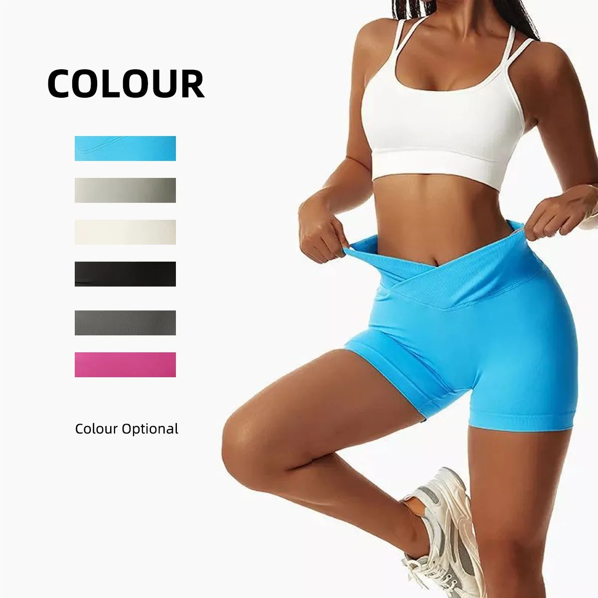 Yoga Impact Shorts Women Scrunch Bum Gym Shorts Low Waist Seamless Yoga Workout Biker Short Stretch Fitness Short Pants