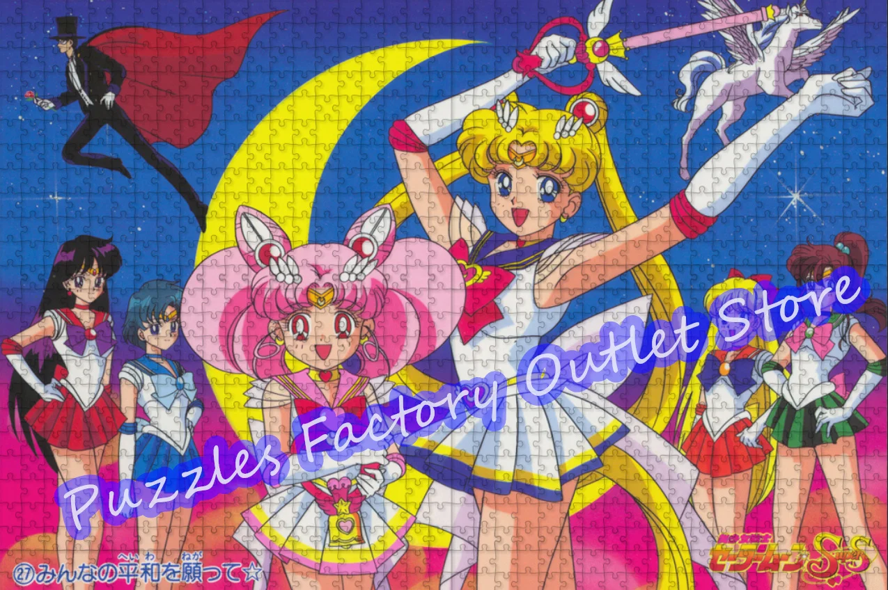 Sailor Moon Jigsaw Puzzles Cartoon Superhero Sailor Mercury Sailor Mars 300/500/1000 Pieces Puzzle for Kids Intellectual Toys 2
