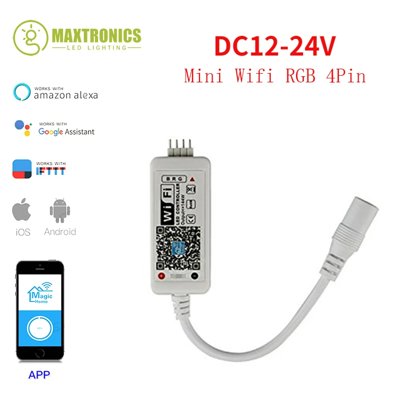 Magic Home DC12V-24V Bluetooth Wireless WiFi Controller,RGB/RGBW IR RF LED Controller for 5050 WS2811 WS2812B Pixel led strip