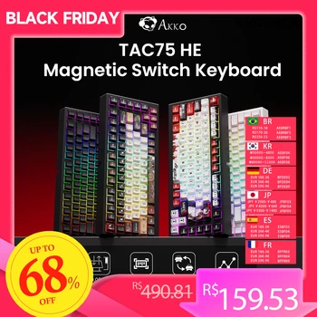 AKKO TAC75 HE Magnetic Switch Keyboard 75% Gaming Keyboards Rapid Trigger 0.005mm 8K RGB Wired Esports Custom Keyboard for Gamer