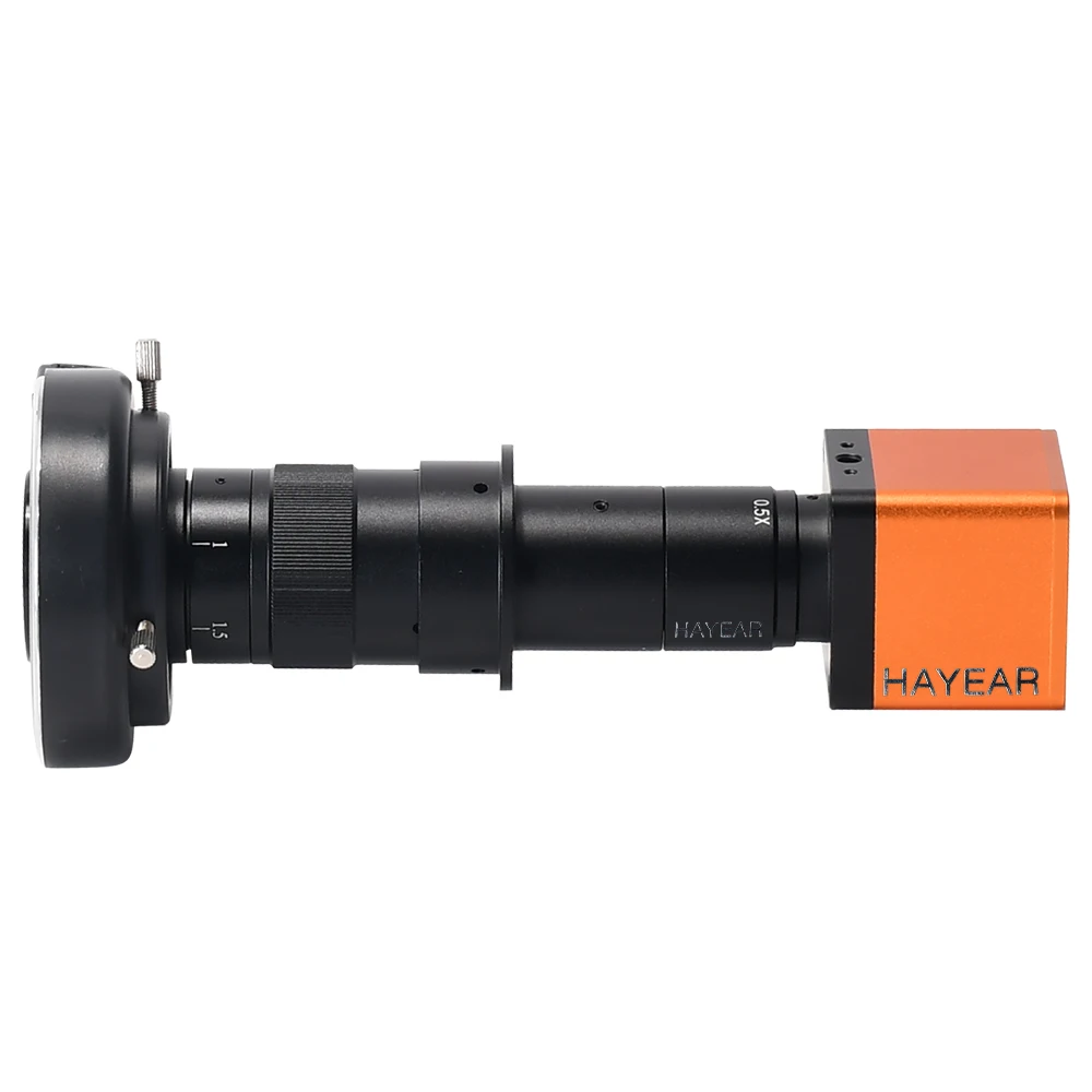 HAYEAR 34MP 2K 전자 디지털 현미경(납땜용) 1080P HDMI USB 산업용 카메라 180X 300X 렌즈 브래킷 리모컨