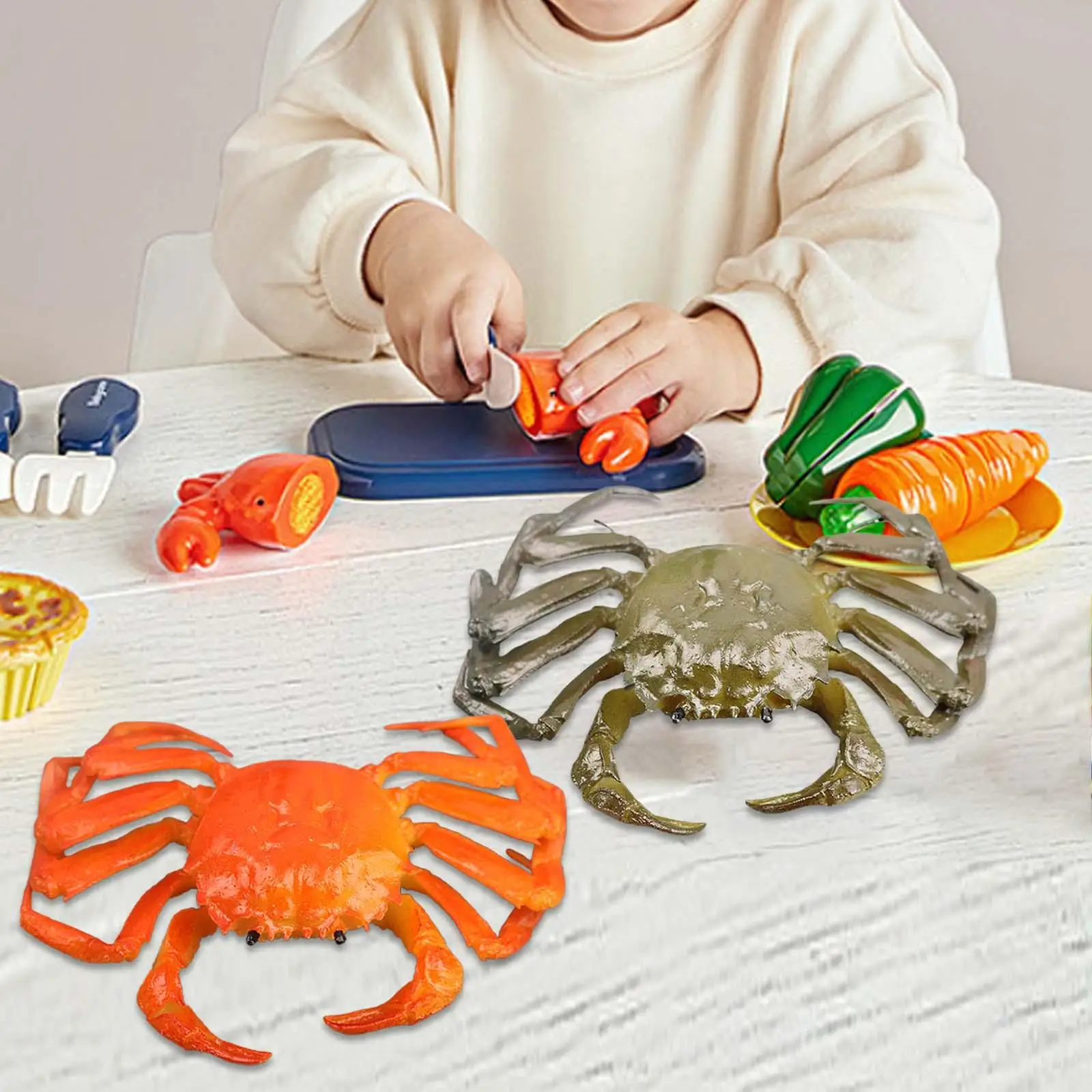 

Crab Model Toys Ornament Party Supplies Animal Figurines Marine Animal Model Figures Crab Figurine for Boys Kids Toddlers Girls