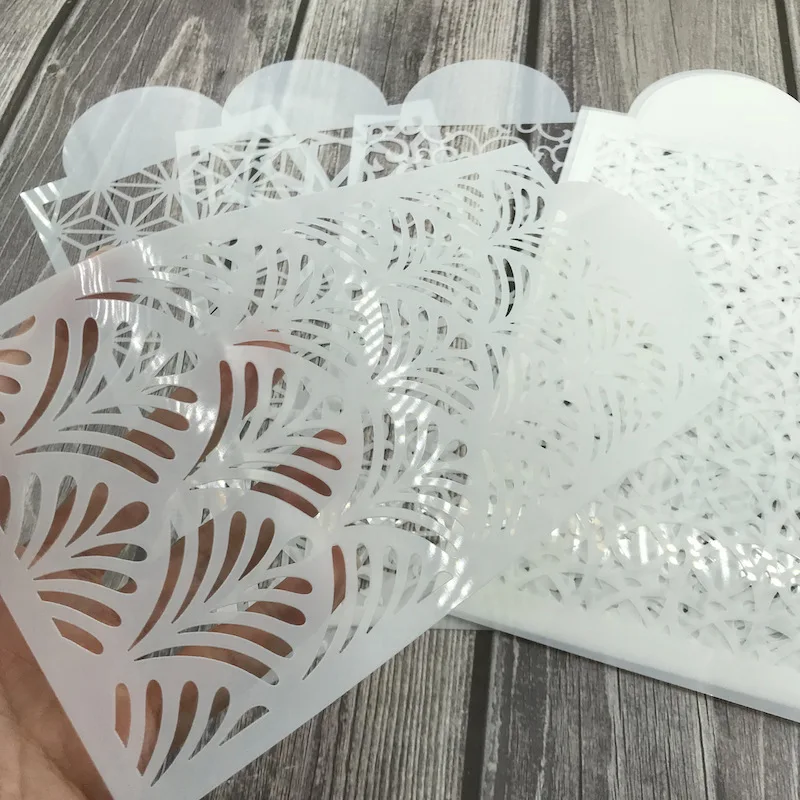 Description Picture 4 of itemWedding Cookies Chocolate Drawing Painting Fondant Cake Mesh Stamps Stencils Embossing for Decorating Tool Plastic Spray Mold
