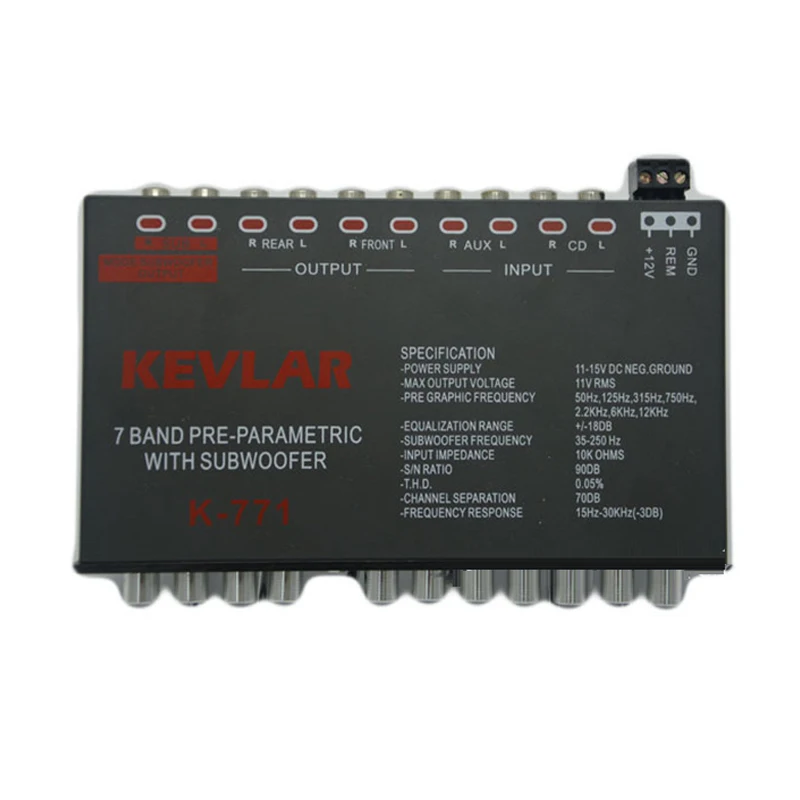 K-771 7 Segment Equalizer Car Audio EQ Tuning Crossover Amplifier DC 12V audio equalizer