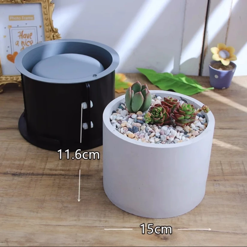 Square Geometric Silicone Molds For Concrete Flower Pots - DIY Planter Molds For Succulents & Plants