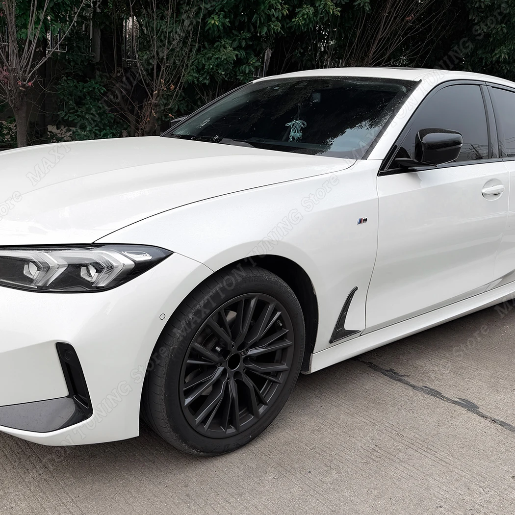 BMW 3 시리즈 G20 G21 318i 320i 330i M340i M340d 2019-2025 글로스 블랙 자동차 외부 사이드 바디 에어 아울렛 커버 펜더 트림