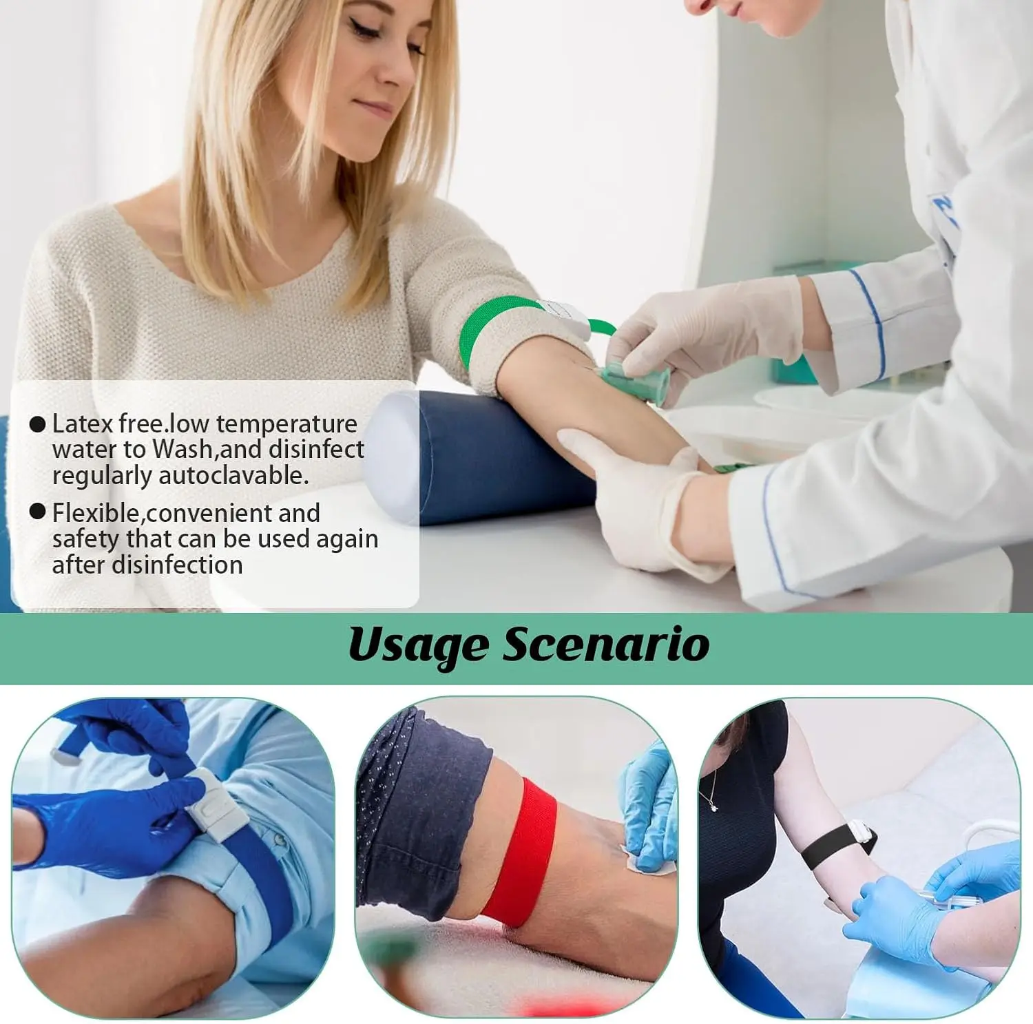 Tourniquets Emergency Tourniquet Buckle Band Adjustable Quick Release Medical Sport Outdoor Elastic First Aid 5 Pack