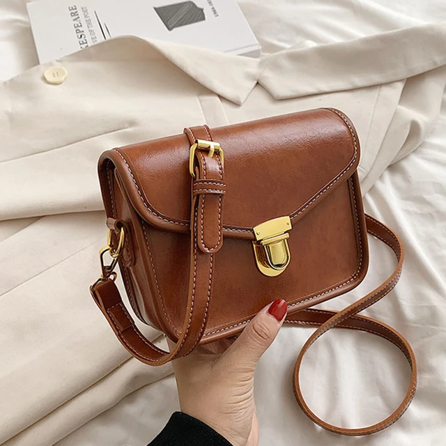 Square Crossbody Leather Bag  Luxury Women Small Hand Bag - Leather  Fashion Retro - Aliexpress