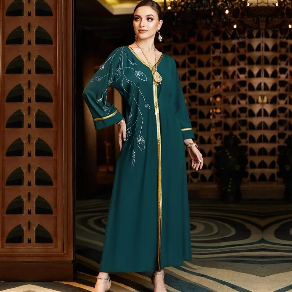 

Eid Saudi Arab Muslim Diamond Dress Abaya Dubai Maxi Party Dress Islamic Kaftan Robe Caftan Turkey Abayas Ramadan Vestidos 2023