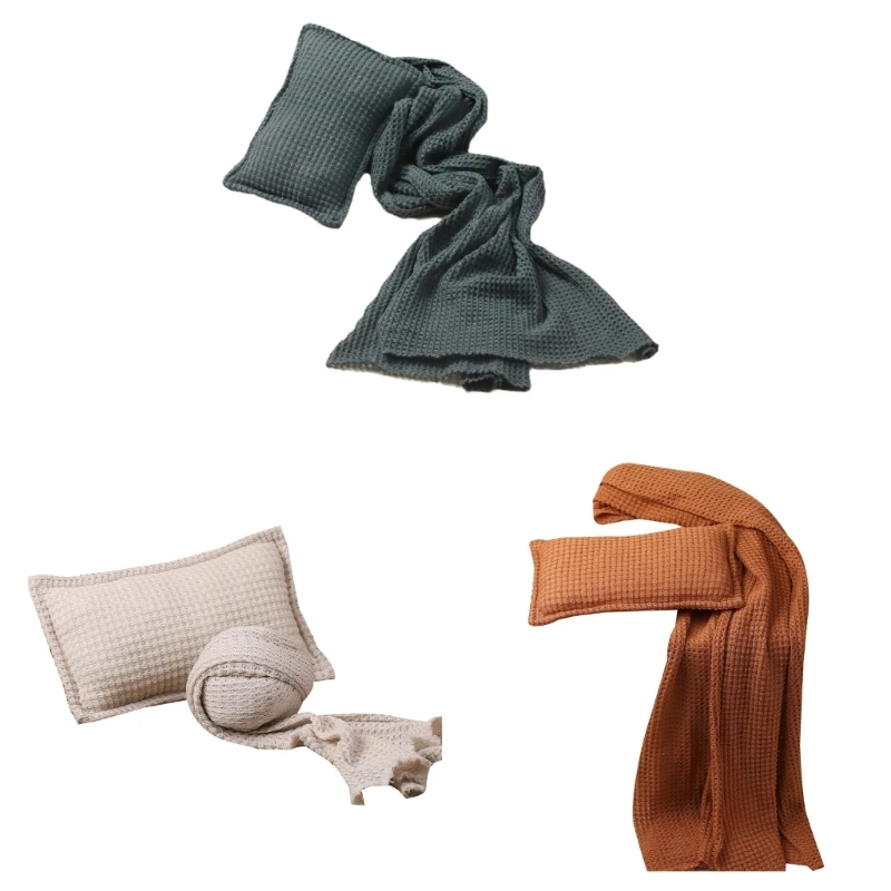 

2Pc Wrap Cloth Pillow Strechable Photoshoot Accessories Cotton Wrapping Blanket 69HE