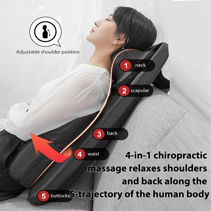 Shiatsu Neck & Back Massager with Heat, Full Back Kneading Shiatsu or Rolling Massage, Massage Chair pad Back Massager for Neck 2