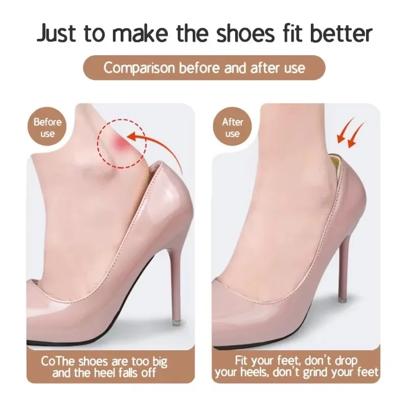 Women Foot High Heels Protection Stickers Transparent Silicone Anti-wear Foot Care Heel-pad Non Slip Adjust Size Heels Sticker