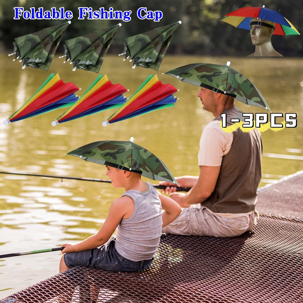 Waterproof Umbrella Hat for Outdoor Fishing and Camping