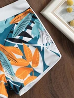 Maillot de bain court dos nu pour femme, taille haute, imprimé, vêtements de plage, 2023 6