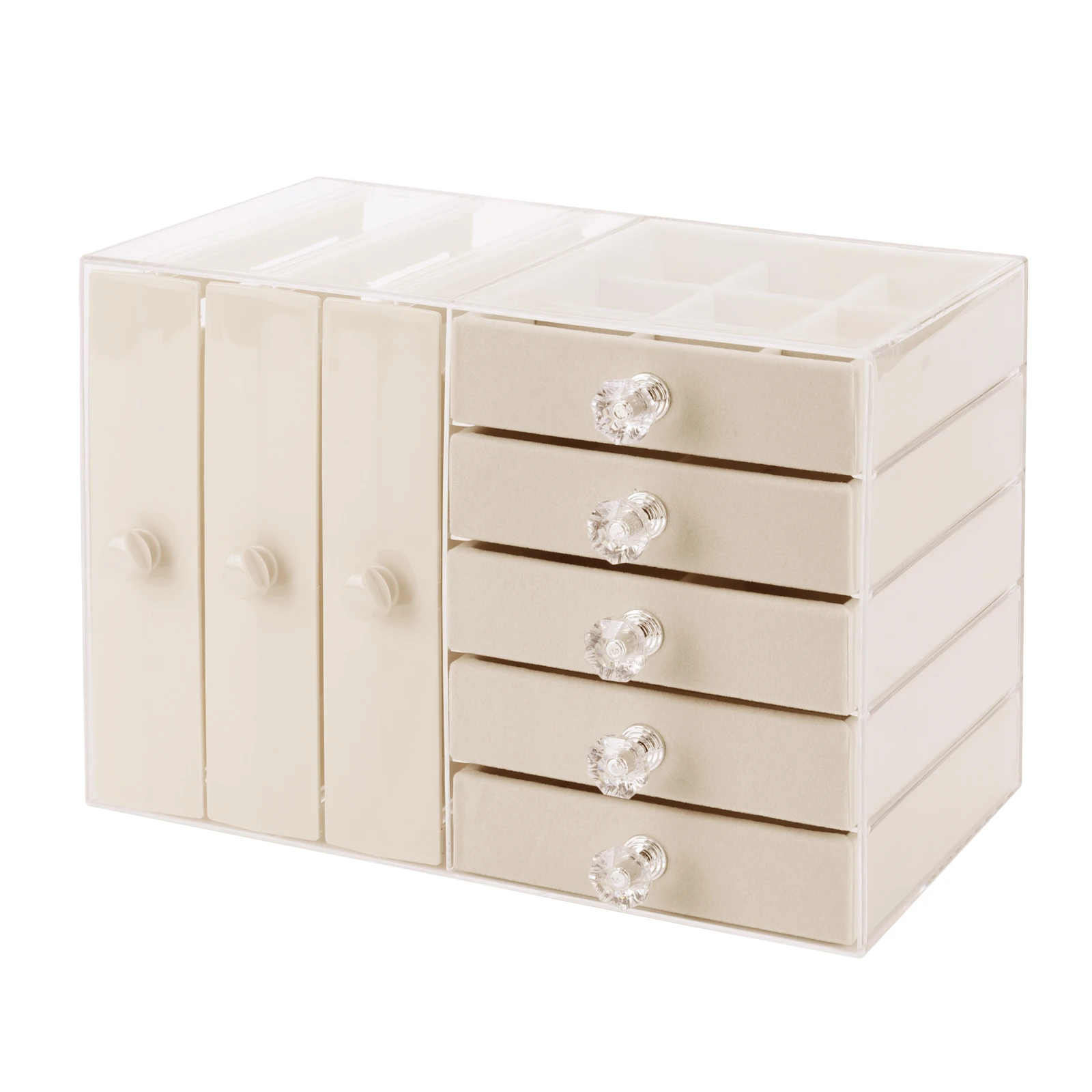 Earring Hanger Multifunctional Jewelry Holder Box with 4 Drawer Earring Organizer Box Large Capacity for Bedroom Dressing Table