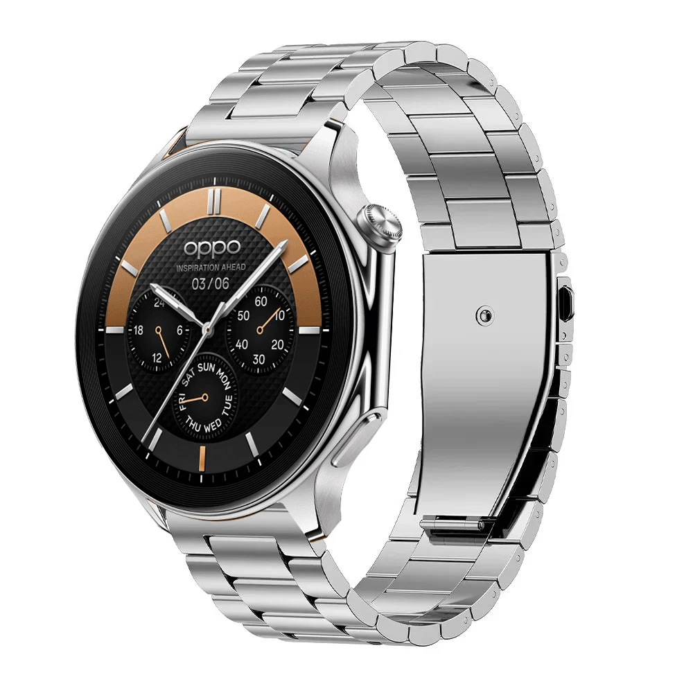 Premium 22mm Stainless Steel Watchband with Folding Buckle Strap - Metal Bracelet