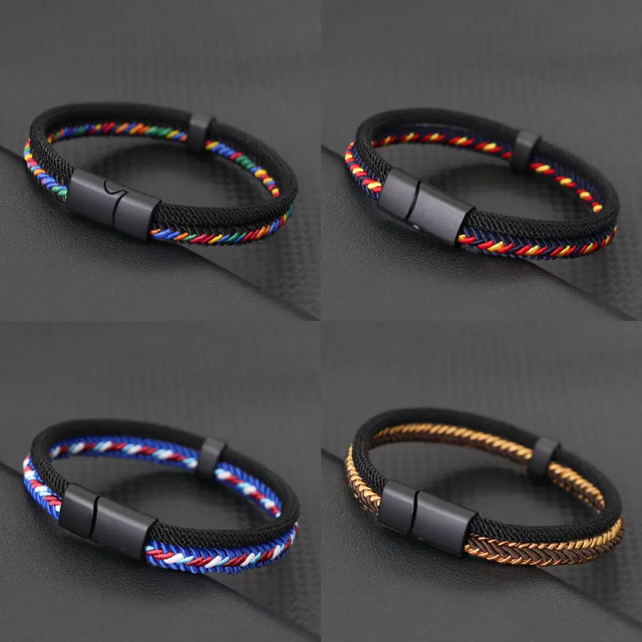 Noter Deutschland-Flagge Geflochtenes Armband für Männer Handgefertigtes Gewebtes Seil-Armband Klasse-A-Stoff Nationalfarben-Armreif Fußball-Fan-Geschenk – Detail 4