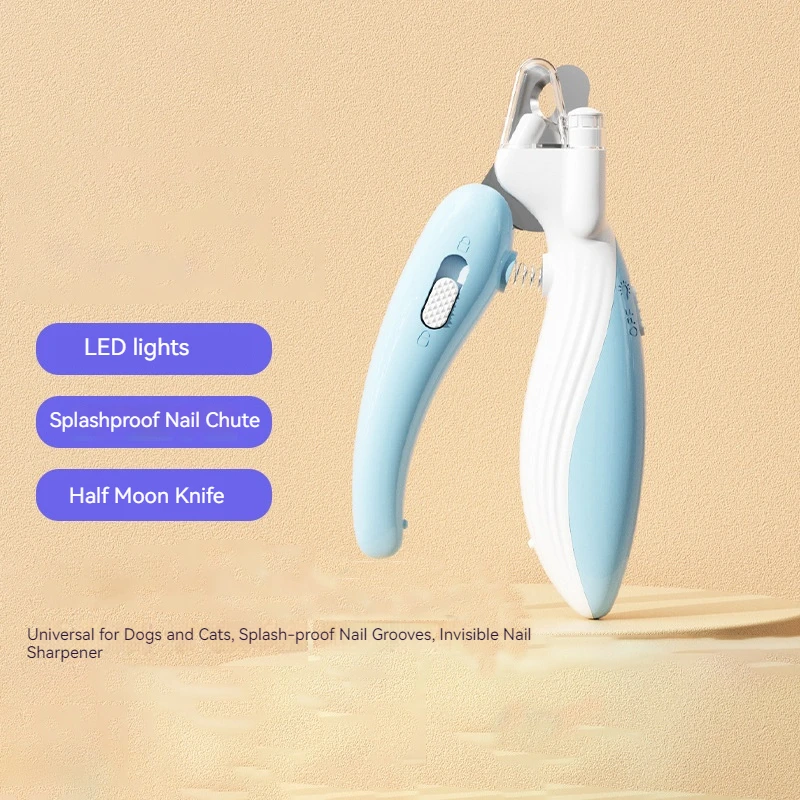 Pet Nail Clipper Pet Nail Scissors Professional Dog Nail Clippers With Led Light Pet Nail Clippers for Cats Dogs Splash-Proof Pet Cat Claw Scissors Dog Cutter