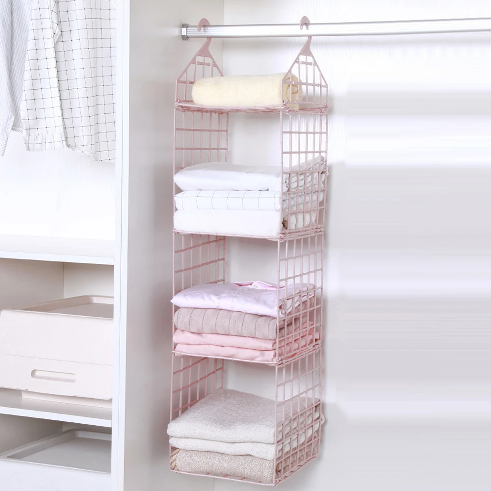 

Collapsible Wardrobe Organisers With Hanging Hooks Multi-Purpose Checkered Clothes Rack For Home Bedroom