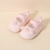 BeQeuewll Infant Baby Girls Shoes Non-Slip Soft Soled Lace Bowknot Flats Toddler First Walker Spring Autumn Princess Shoes 3