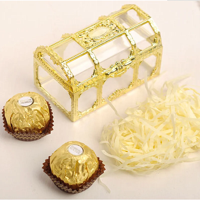 Gold ausgehöhlt Geschenk box Schatzkiste Form Lagerung Party Ehe Souvenir Süßigkeiten Verpackung Taschen – Detail 4
