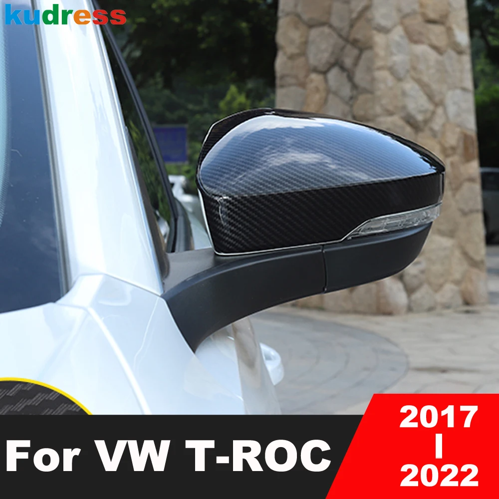 Rückspiegel Abdeckung Trim Für Volkswagen VW T-ROC TROC 2017-2020 2021 2022  Carbon Side Flügel Spiegel Abdeckung auto Zubehör